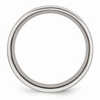 Grooved Wedding Band in Stainless Steel, 6mm