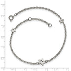 Stars Anklet in Stainless Steel, 9-Inch