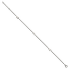 Polished Hearts Anklet in Stainless Steel