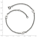 Polished Hearts Anklet in Stainless Steel