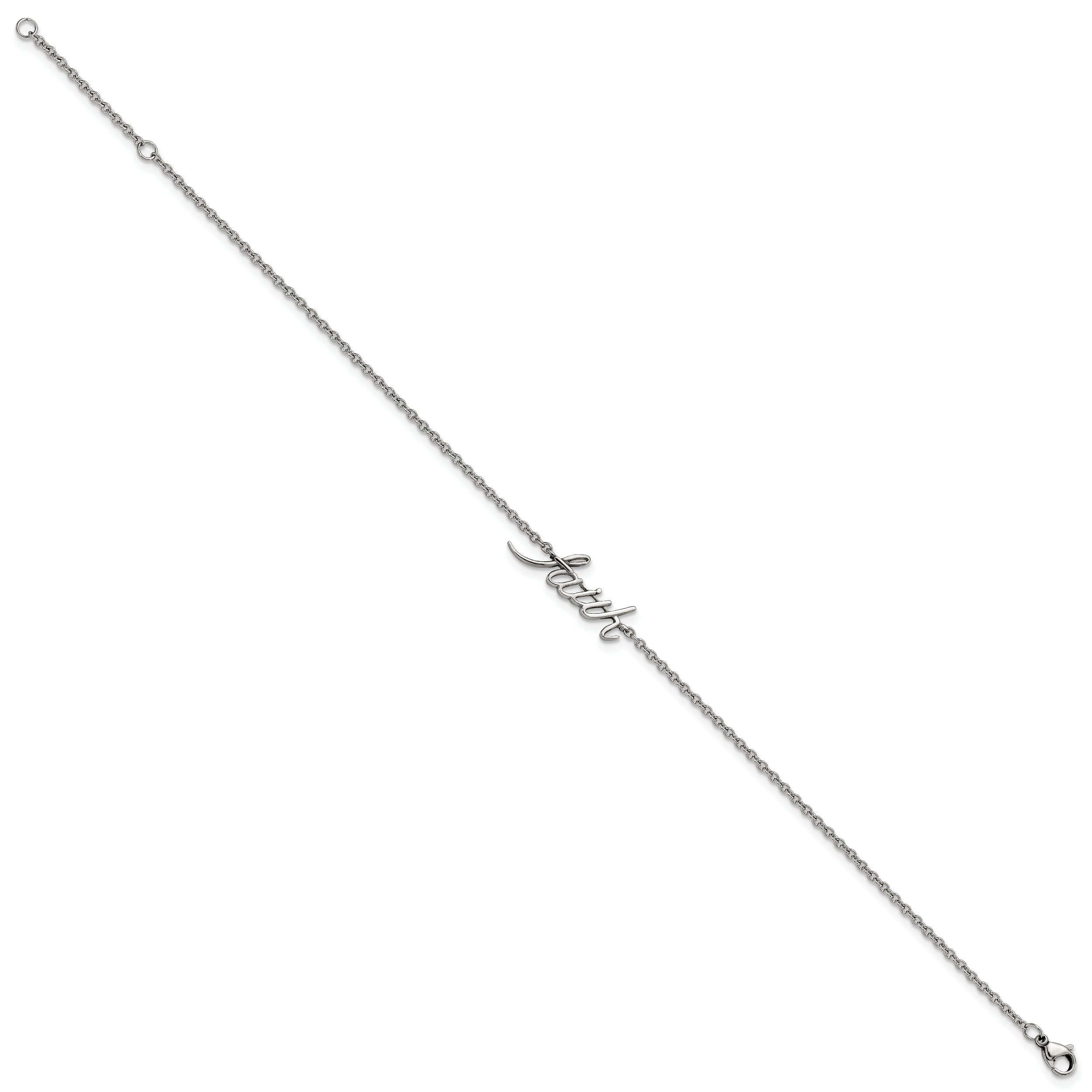 Chisel Stainless Steel Polished FAITH 9 inch Anklet Plus 1 inch Extension Secondary image