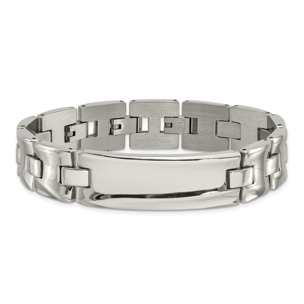 Stainless Steel Polished Link ID Bracelet