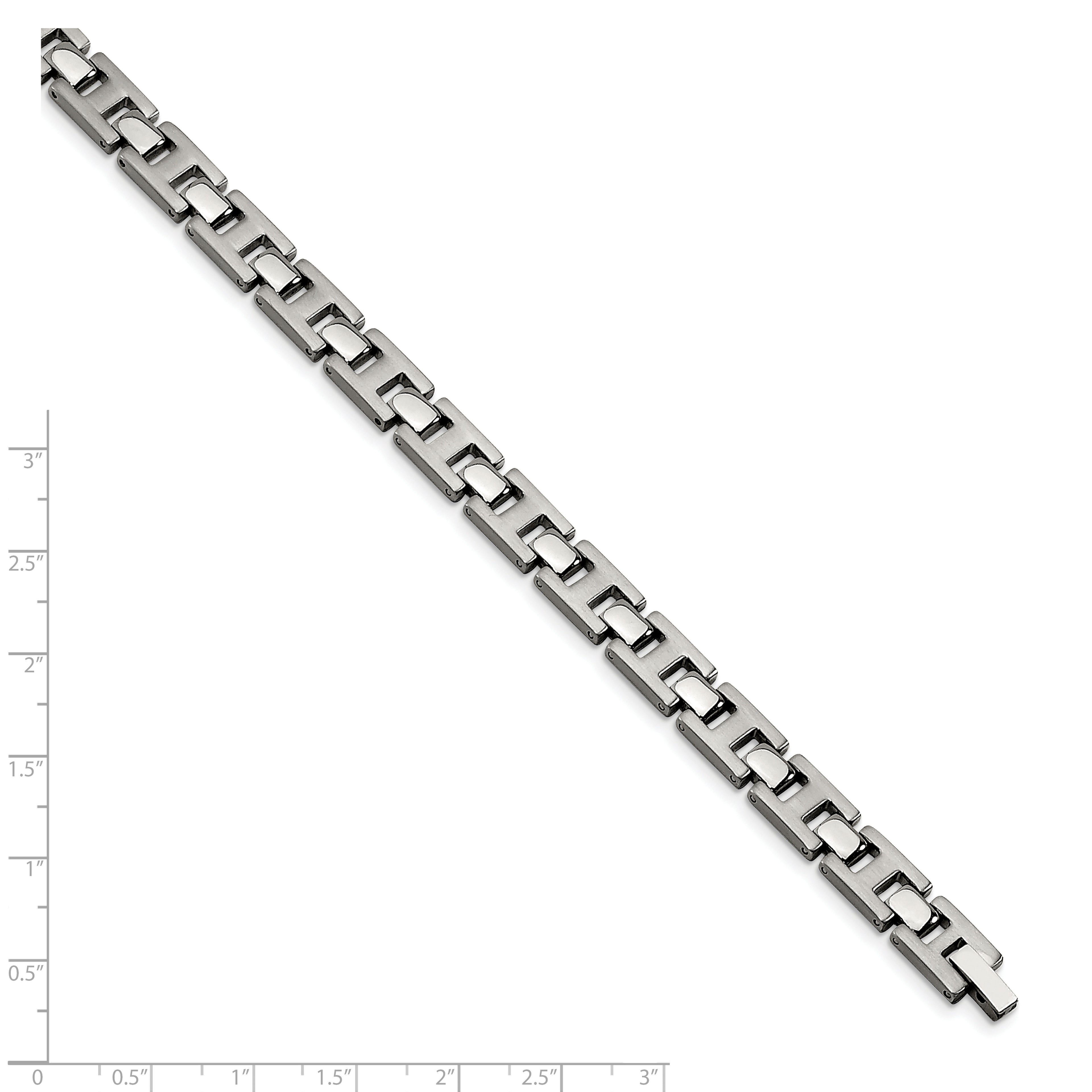 Chisel Stainless Steel Brushed and Polished 8.5 inch Link Bracelet