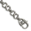 Chisel Stainless Steel Antiqued Polished and Textured 8.5 inch Infinity Symbol Link Bracelet