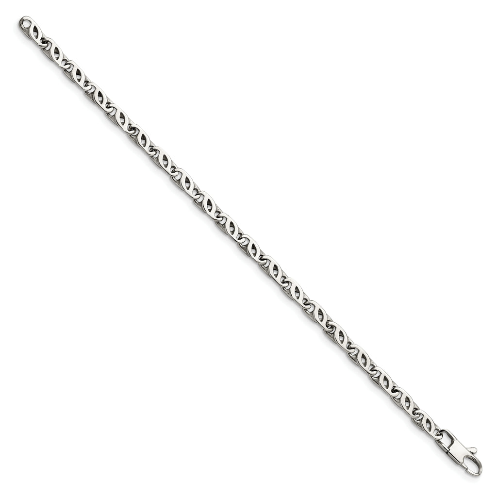 Chisel Stainless Steel Polished 7.5 inch Fancy Link Bracelet
