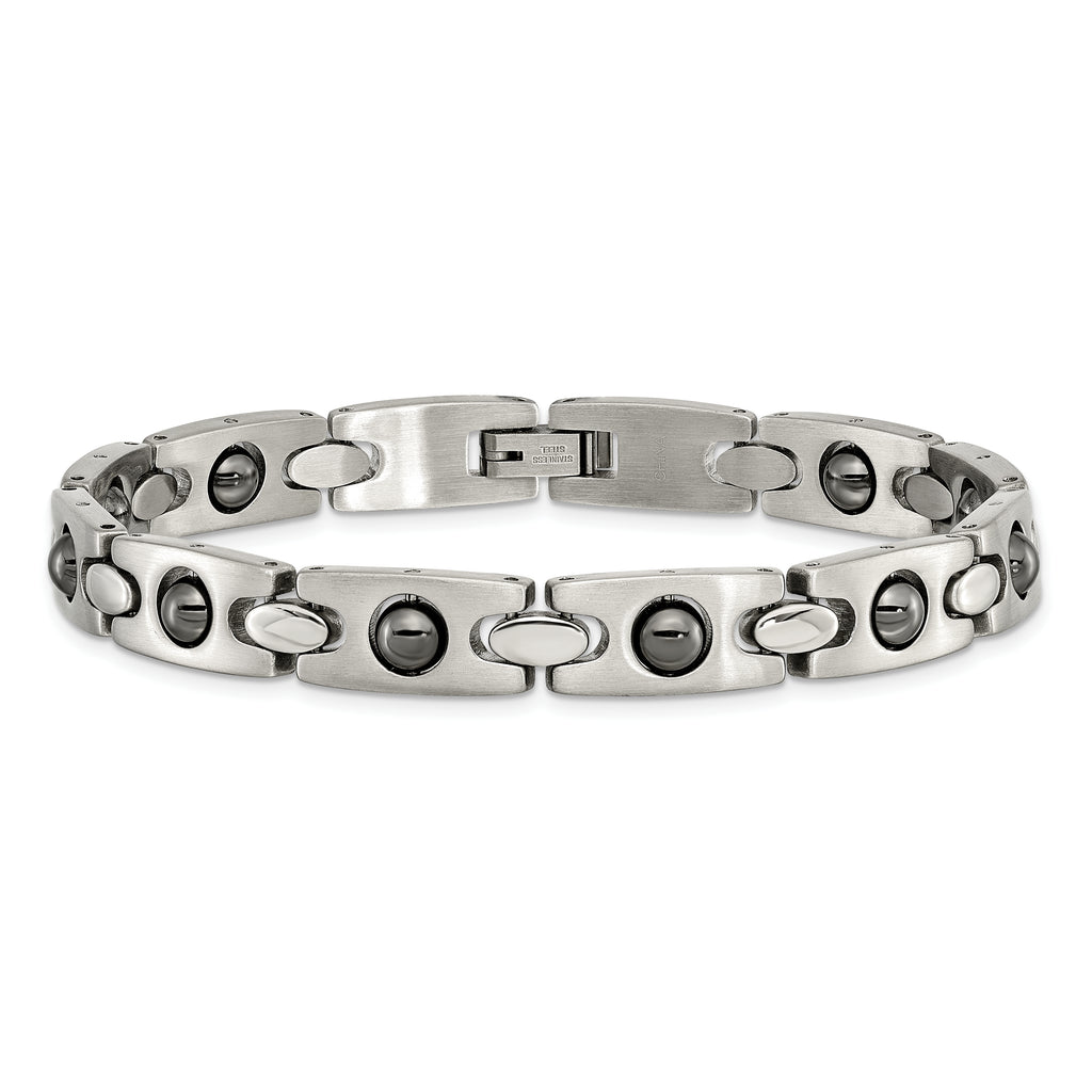 Magnetic Link Bracelet in Stainless Steel, 7mm