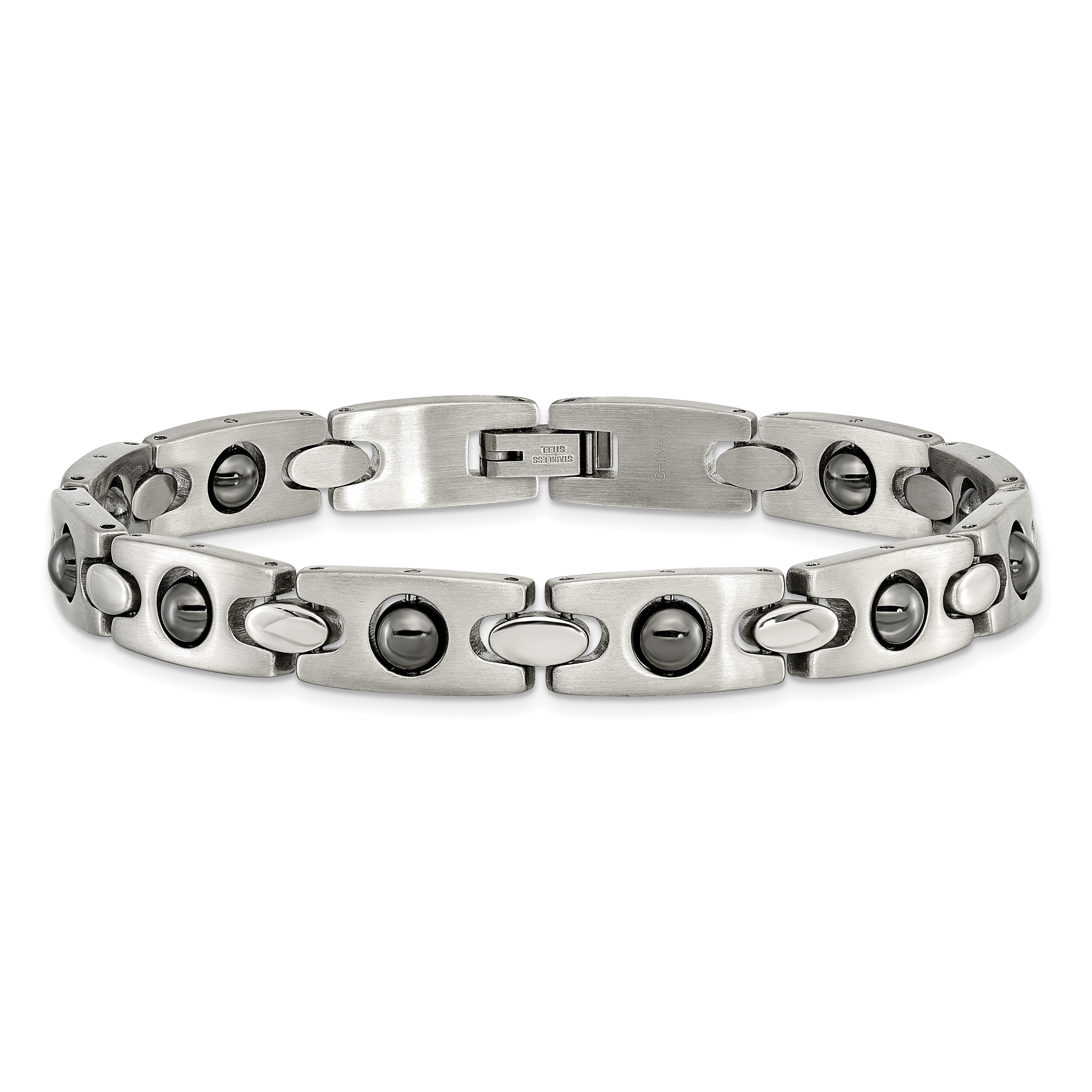 Magnetic Link Bracelet in Stainless Steel, 7mm