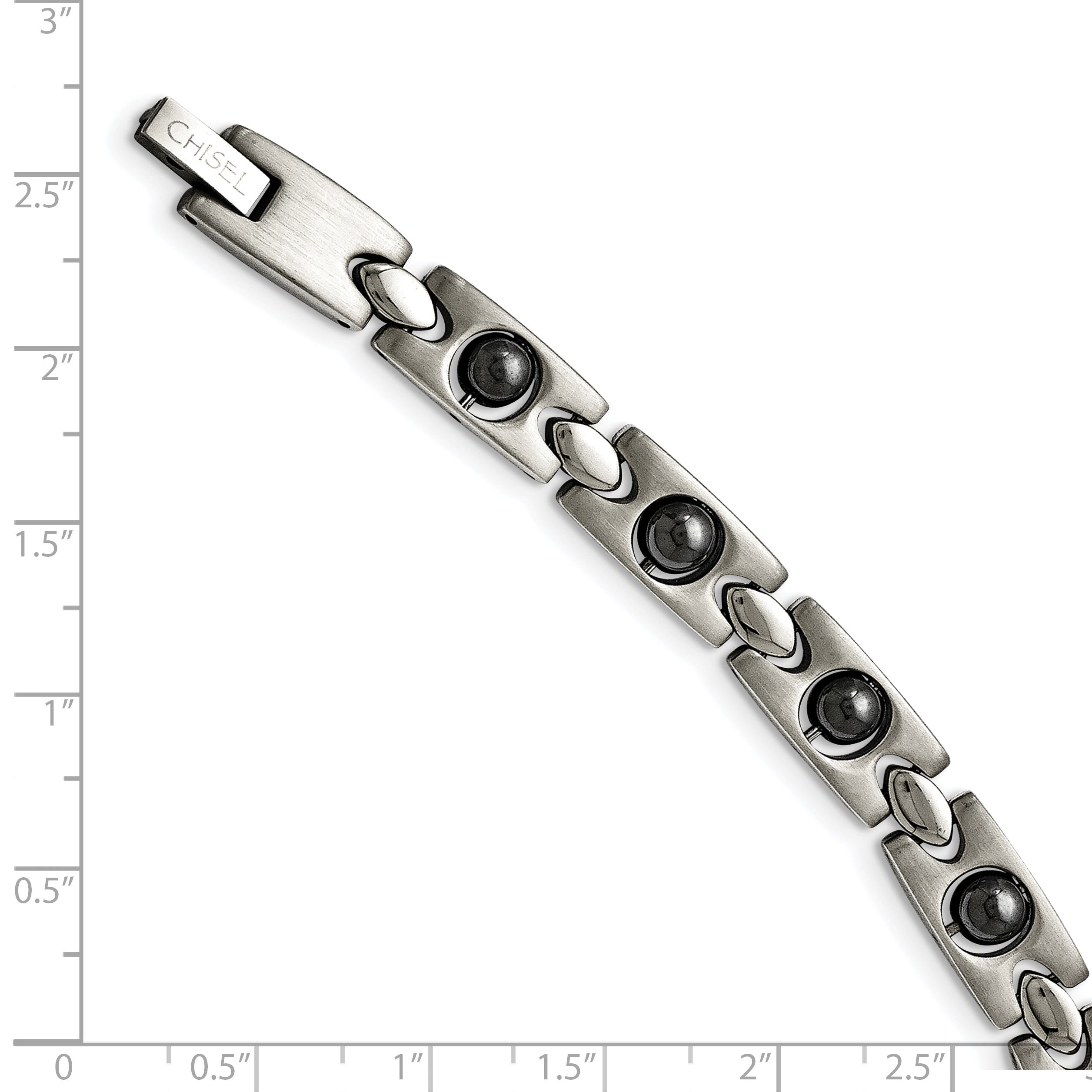 Magnetic Link Bracelet in Stainless Steel, 7mm