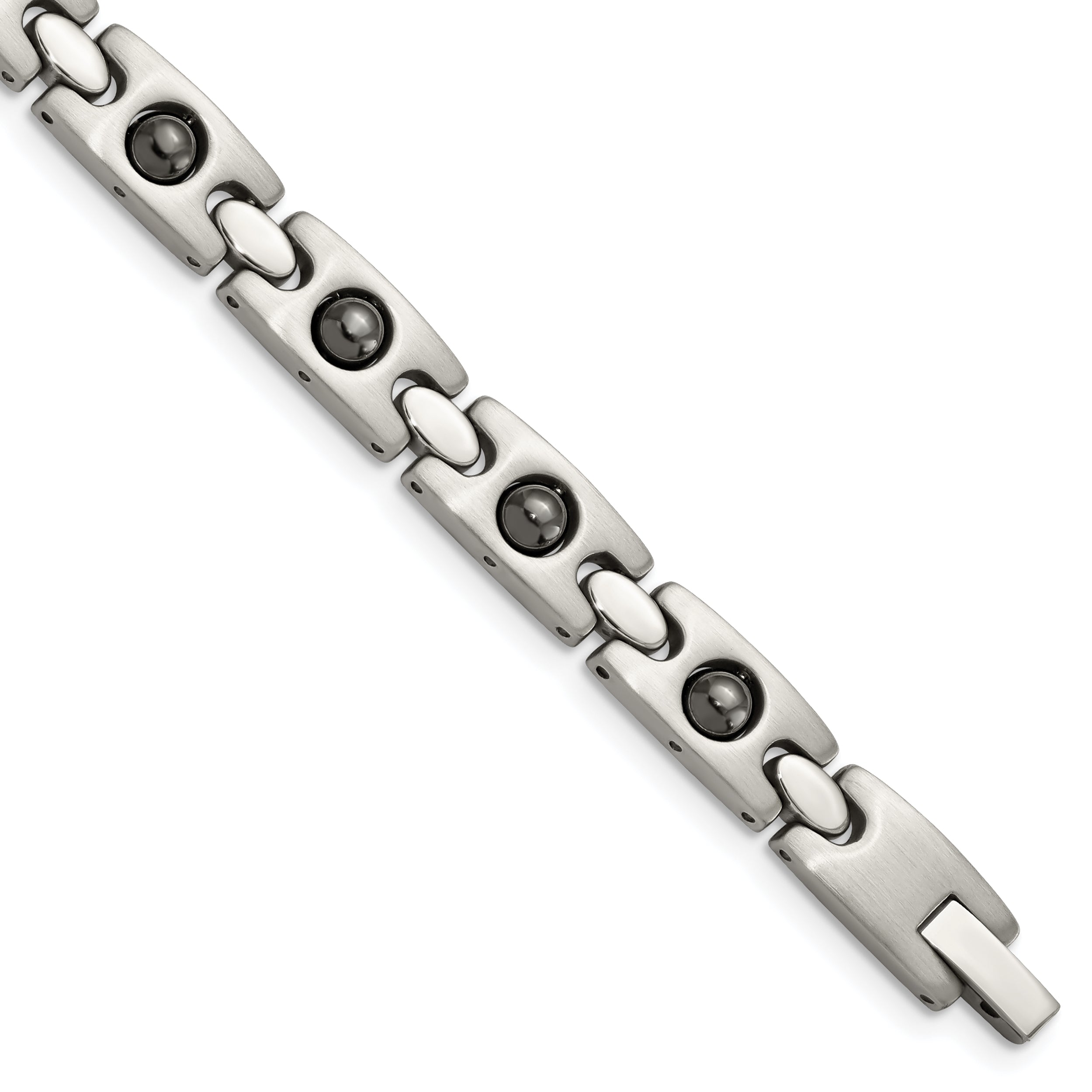 Chisel Stainless Steel Brushed and Polished with Magnetic Ball Accent 8.5 inch Link Bracelet Main image
