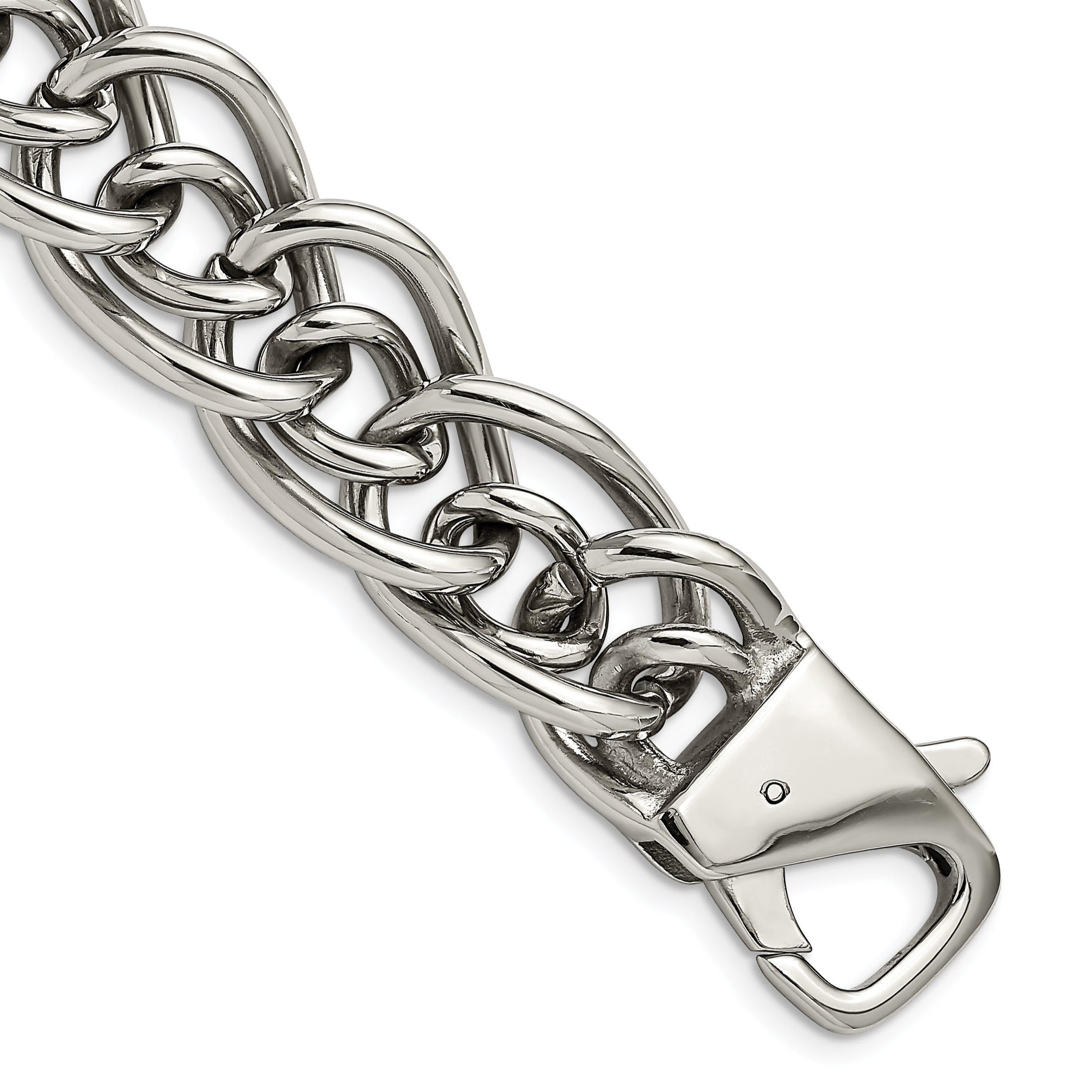 Chisel Stainless Steel Polished Large and Small Oval Link 8.25 inch Bracelet Main image