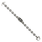 Antiqued Cross Toggle Bracelet in Stainless Steel
