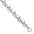 Stainless Steel Polished & Antiqued Lizards 8.5in Toggle Bracelet