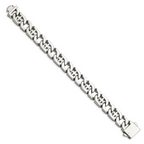 Chisel Stainless Steel Polished Crosses 8.5 inch Link Bracelet