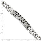 Black IP-Plated Laser-Cut CZ Bracelet in Stainless Steel