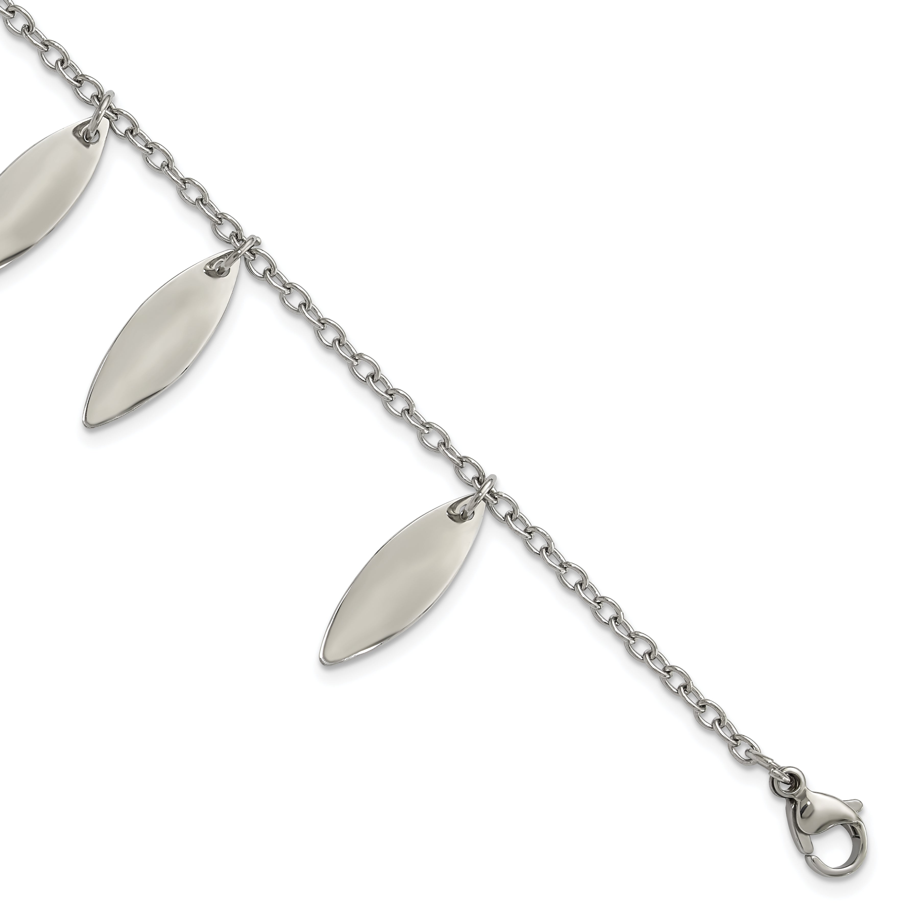 Stainless Steel Polished Diamond Shaped Dangles Bracelet Main image