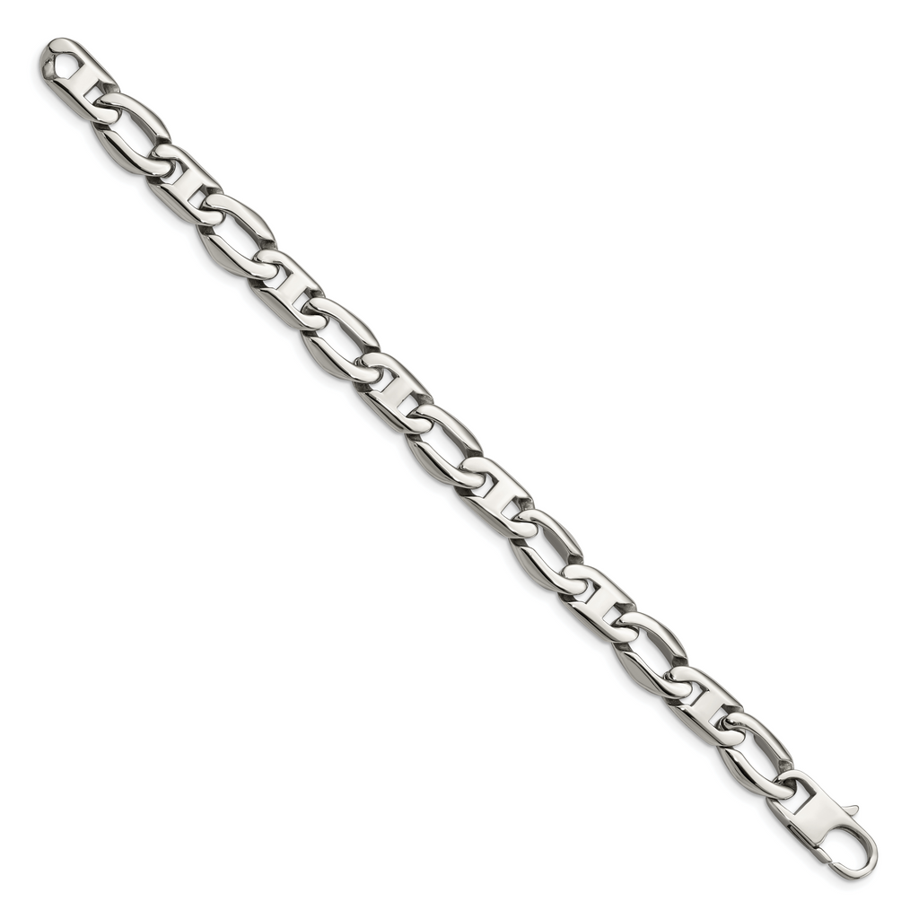 Chisel Stainless Steel Polished 8.5 inch Open Link Bracelet