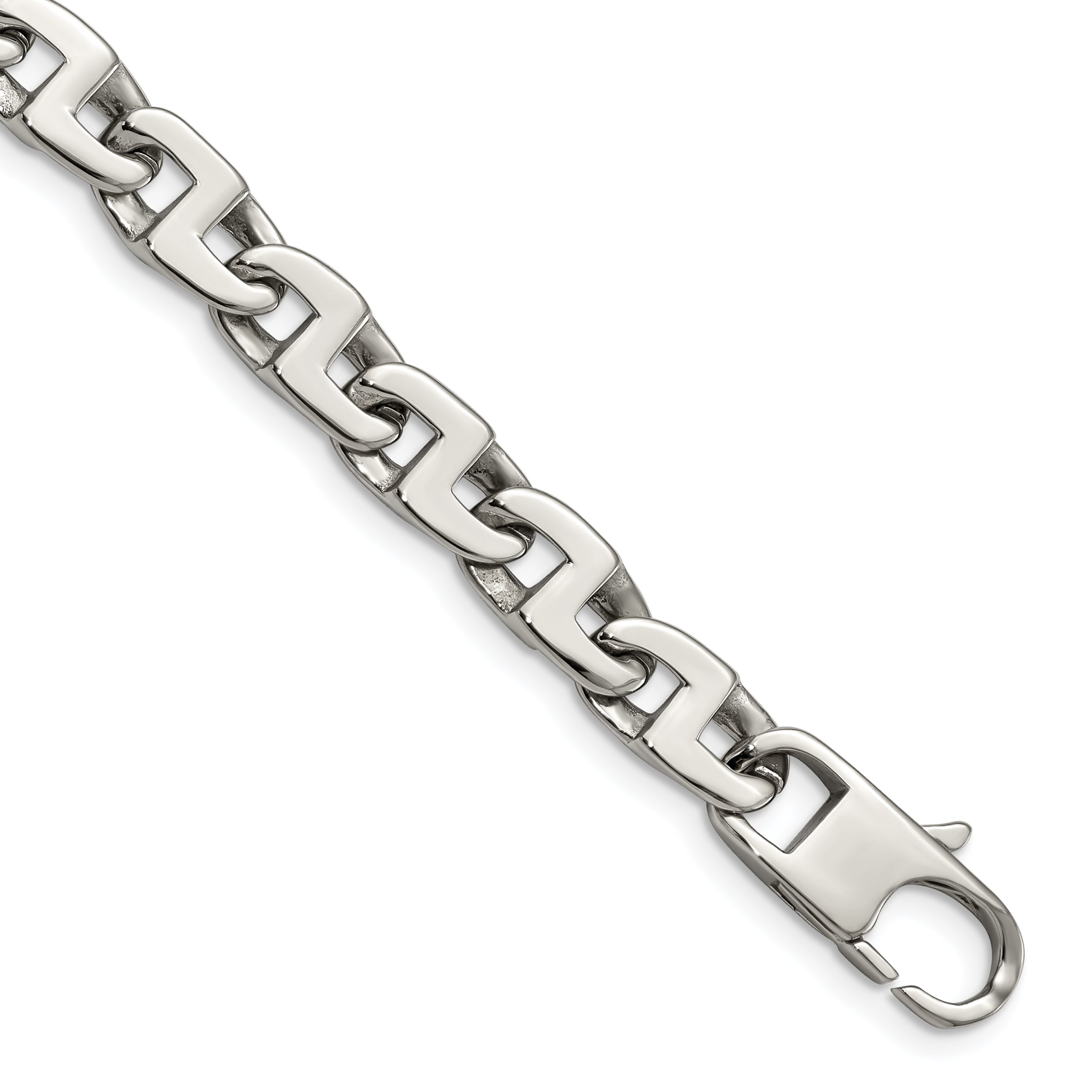 Chisel Stainless Steel Polished 8.5 inch Fancy Square Link Bracelet Main image