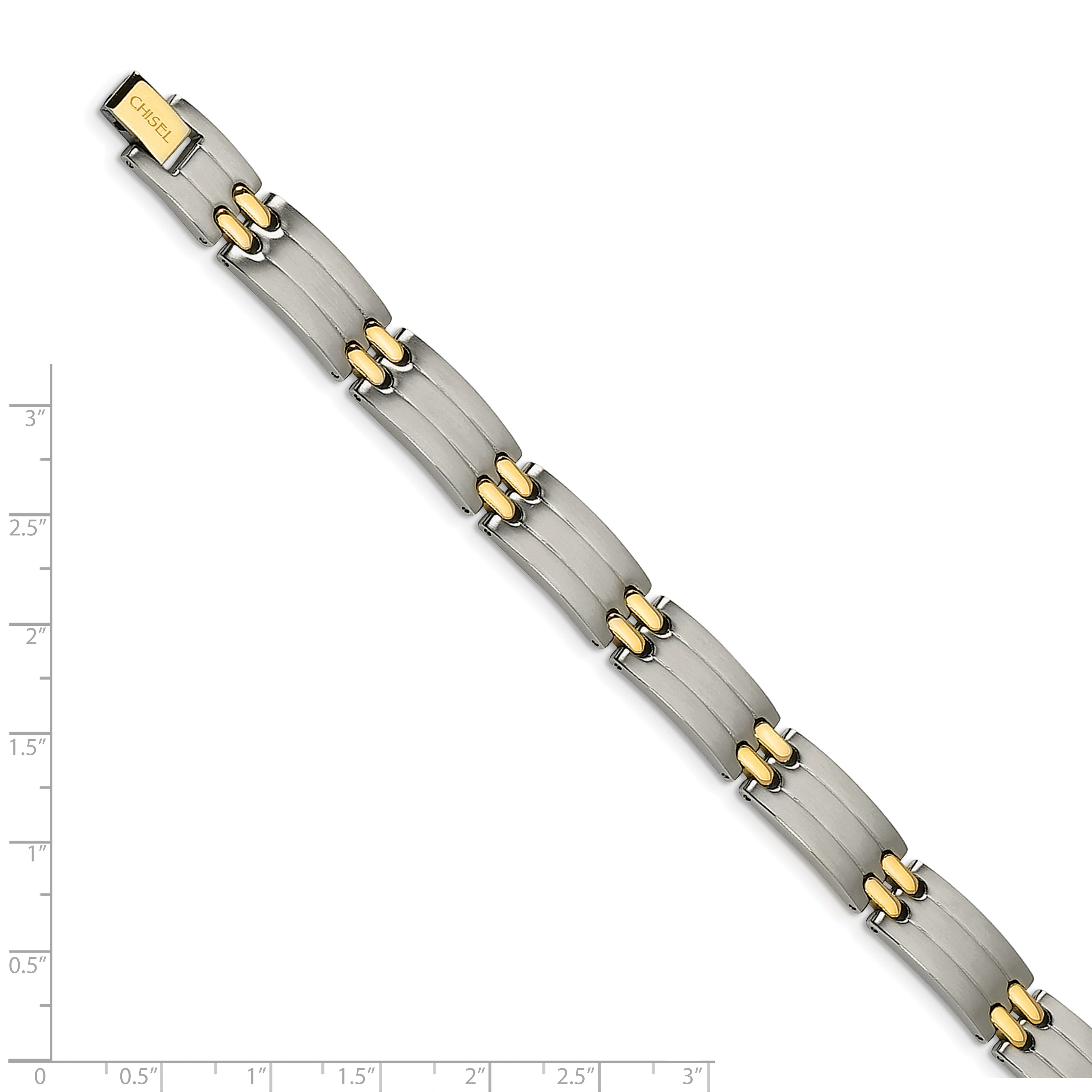 Two-Tone Link Bracelet in Stainless Steel & Yellow IP