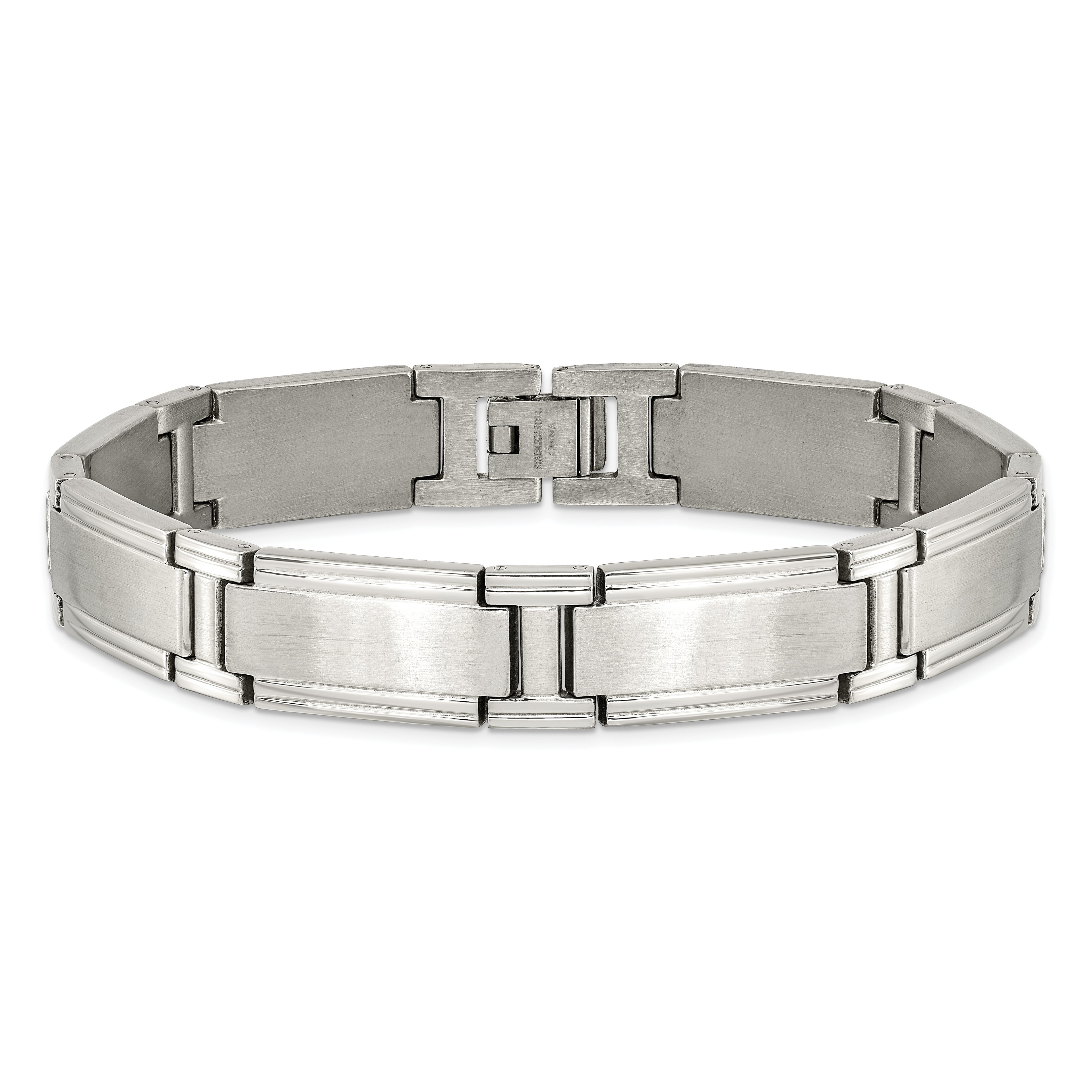 Chisel Stainless Steel Brushed and Polished 9.5 inch Link Bracelet