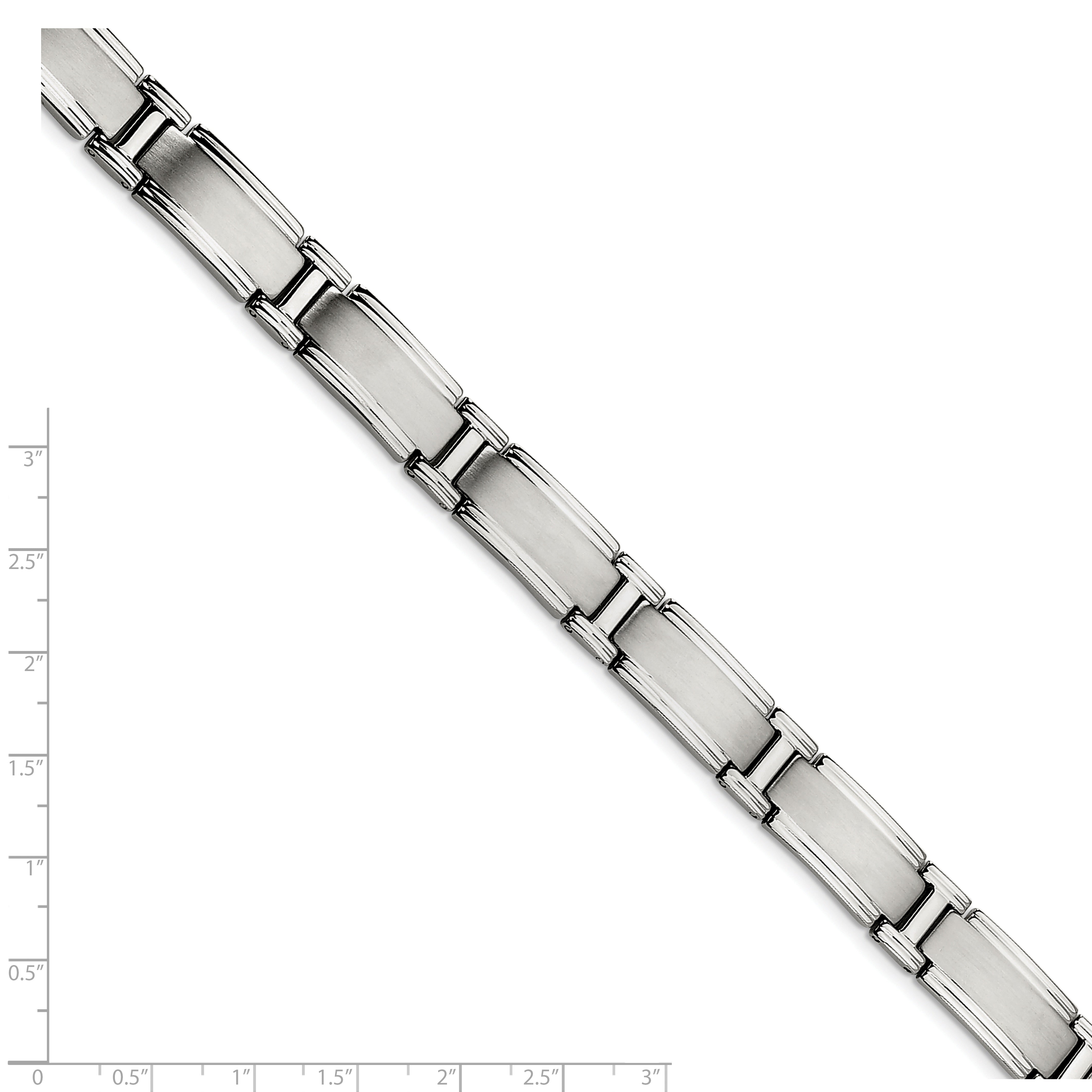 Chisel Stainless Steel Brushed and Polished 9.5 inch Link Bracelet
