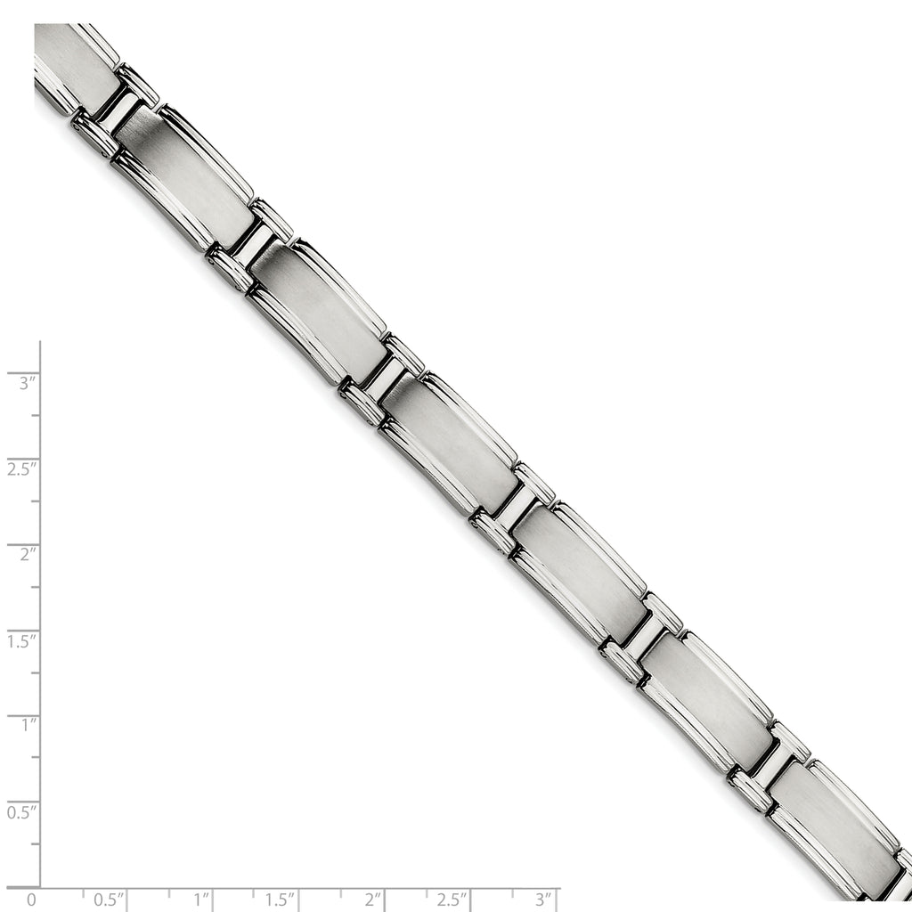 Chisel Stainless Steel Brushed and Polished 9.5 inch Link Bracelet