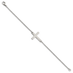 Sideways Cross Bracelet in Stainless Steel