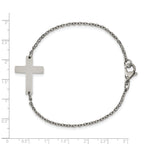 Sideways Cross Bracelet in Stainless Steel