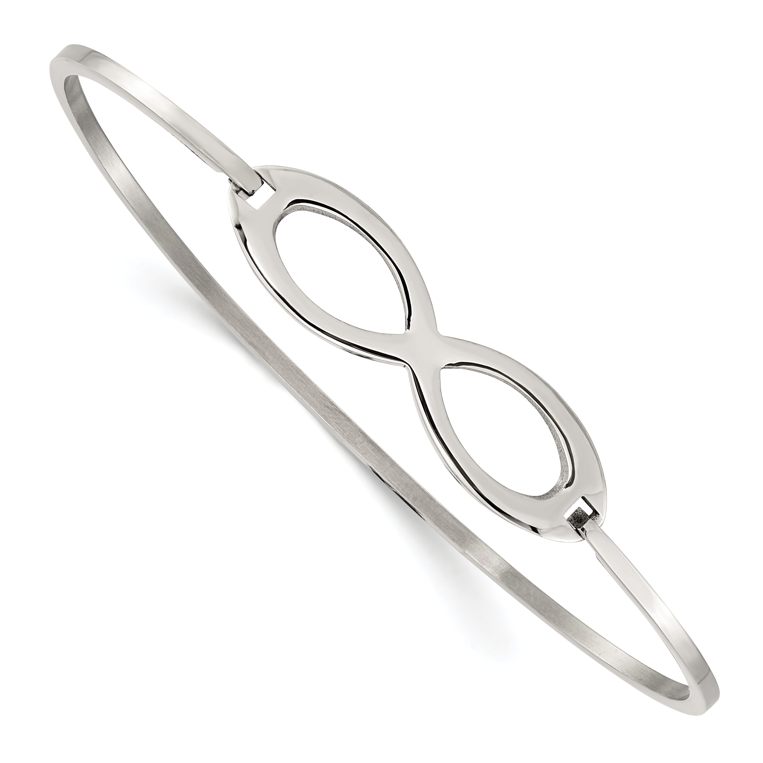 Chisel Stainless Steel Polished Infinity Symbol Bangle Main image