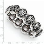 Antiqued Oval Link Stretch Bracelet in Stainless Steel