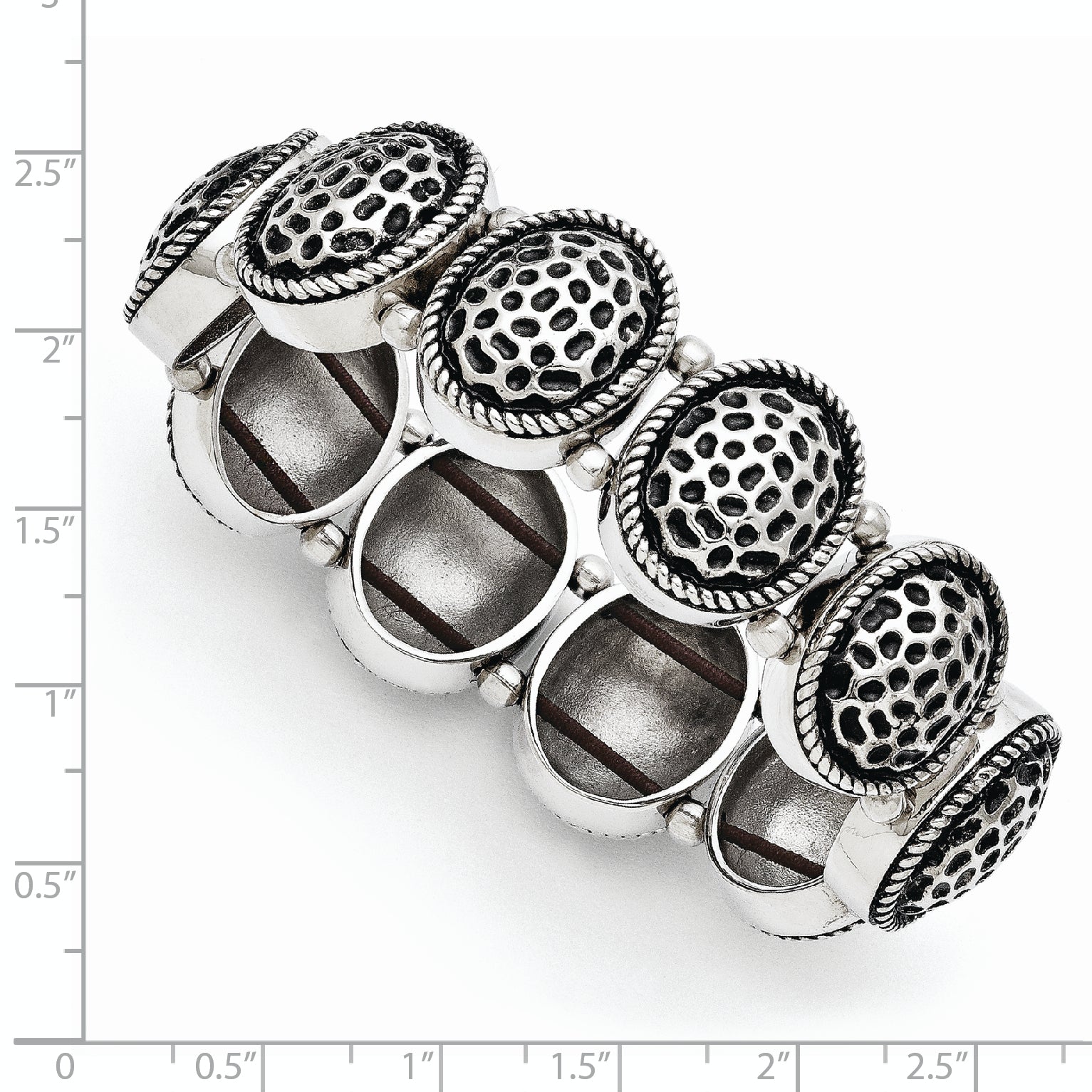 Antiqued Oval Link Stretch Bracelet in Stainless Steel