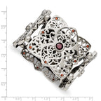 Red CZ Stretch Bracelet in Stainless Steel