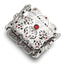Stainless Steel Polished w/Red CZ Stretch Bracelet