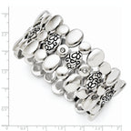 CZ Antiqued Stretch Bracelet in Stainless Steel