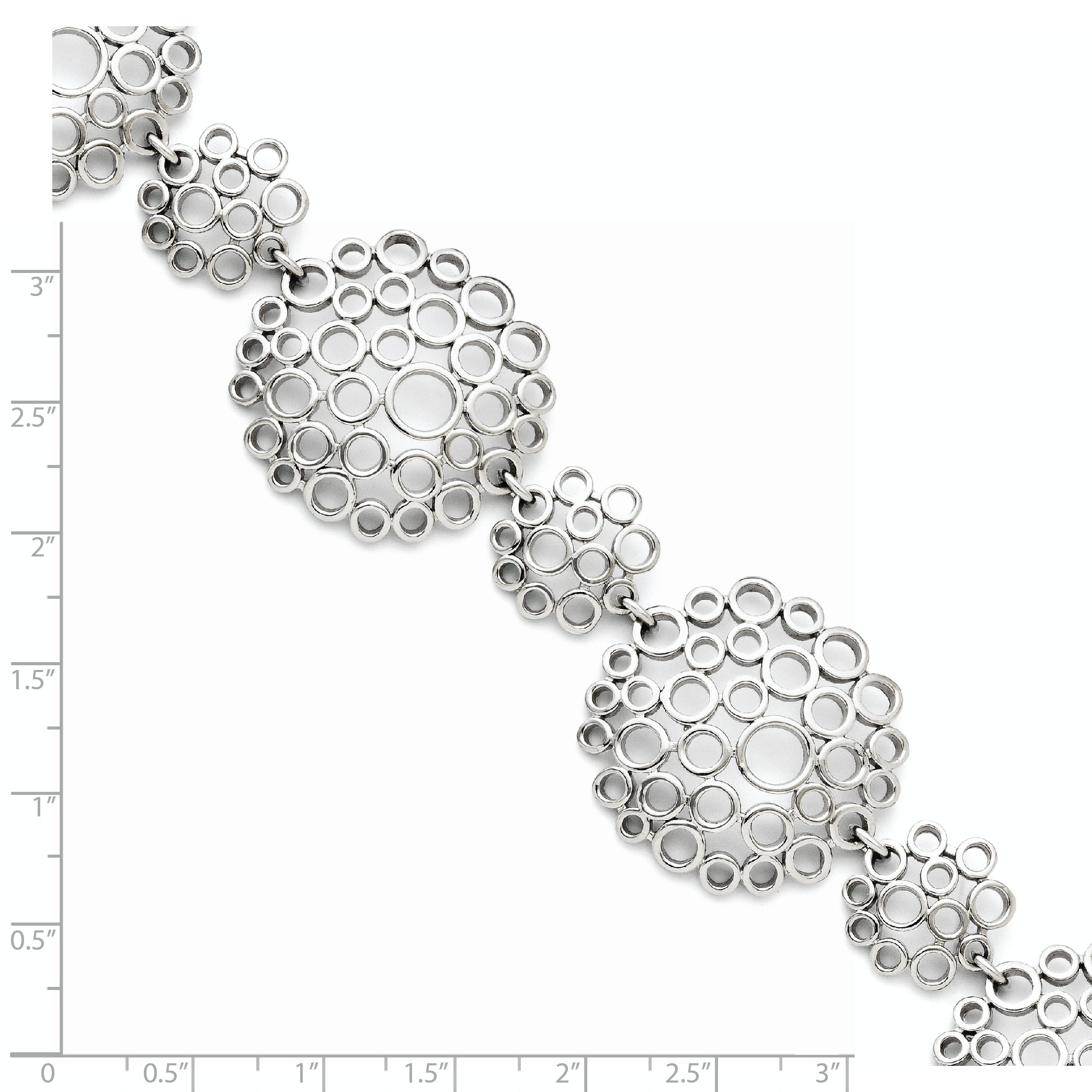 Multi-Circle Polished Bracelet in Stainless Steel