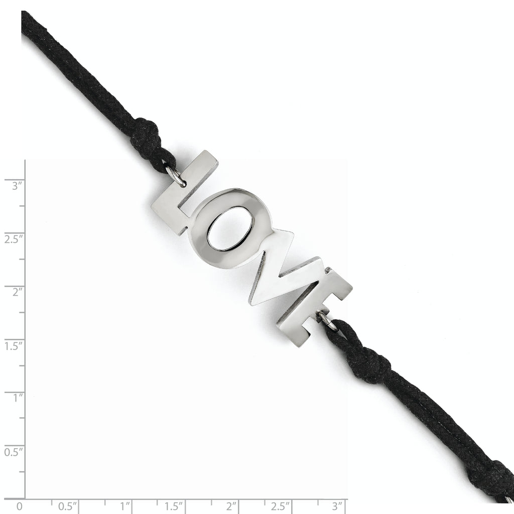 Stainless Steel Love with 1.75in ext Bracelet
