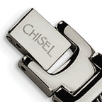 Chisel Stainless Steel Brushed and Polished with Cable Inlacy 8.5 inch Link Bracelet