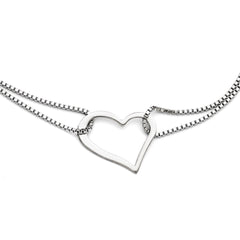Stainless Steel Polished Heart with 1.5in ext. Bracelet