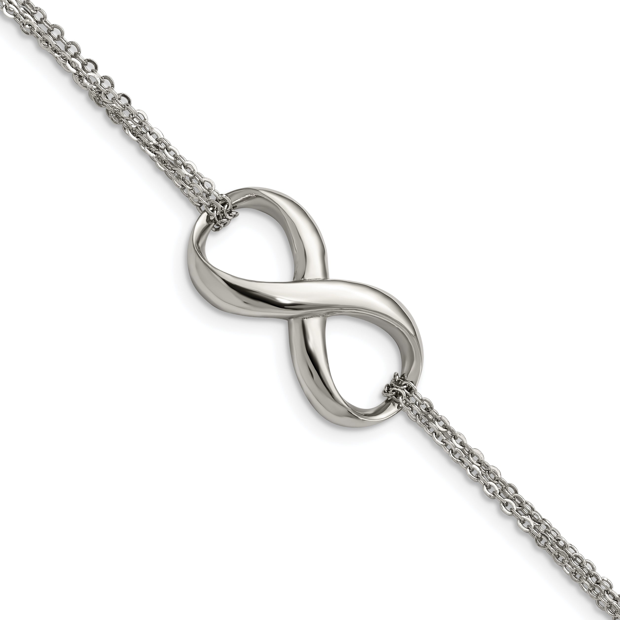 Chisel Stainless Steel Polished Infinity Symbol 7.5 inch Multi-Strand Bracelet Main image