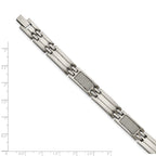 Carbon Fiber Inlay Link Bracelet in Stainless Steel