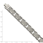 Carbon Fiber Inlay Link Bracelet in Stainless Steel