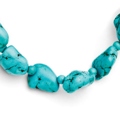 Dyed Howlite Turquoise Color Large & Small Stone Stretch Bracelet