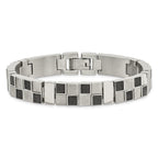 Antiqued Brushed & Polished Bracelet in Stainless Steel
