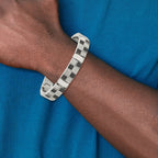 Antiqued Brushed & Polished Bracelet in Stainless Steel