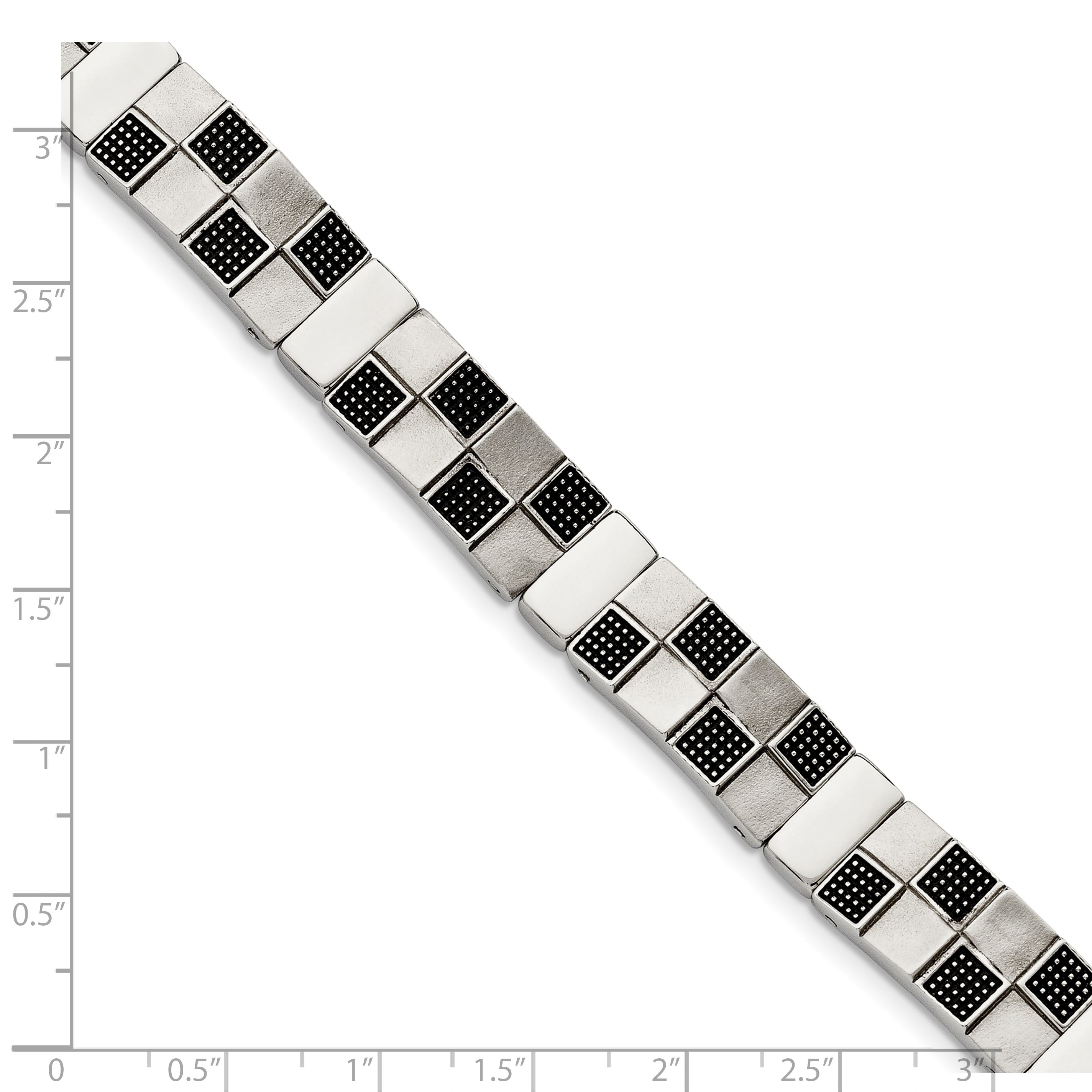 Antiqued Brushed & Polished Bracelet in Stainless Steel