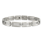 Brushed & Polished Link Bracelet in Stainless Steel