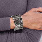 Red CZ Stretch Bracelet in Stainless Steel