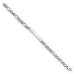 Figaro Chain ID Bracelet in Stainless Steel, 7mm