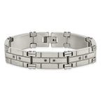 Black CZ Bracelet in Stainless Steel, 12mm