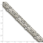 Black CZ Bracelet in Stainless Steel, 12mm