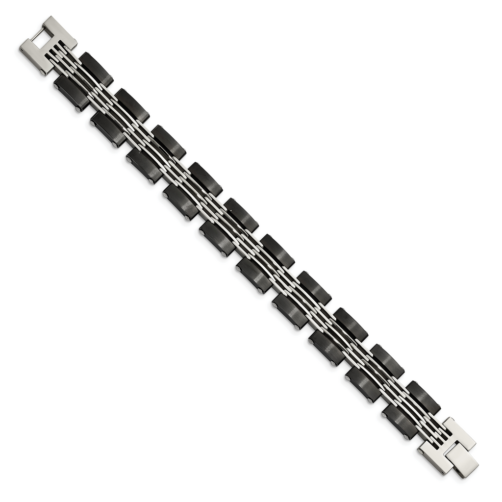 Black IP-Plated Link Bracelet in Stainless Steel